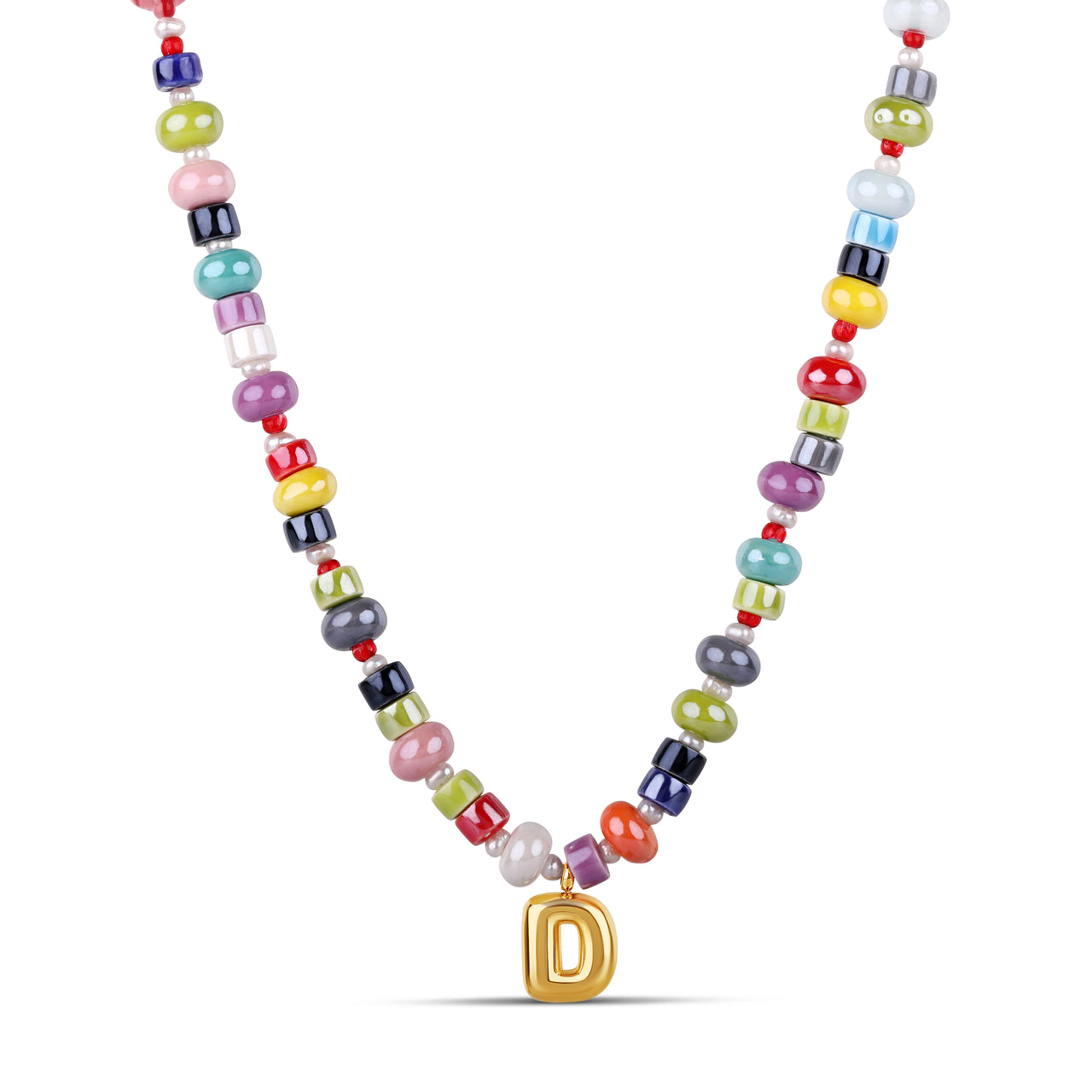 The Sunset Beaded Initial Necklace